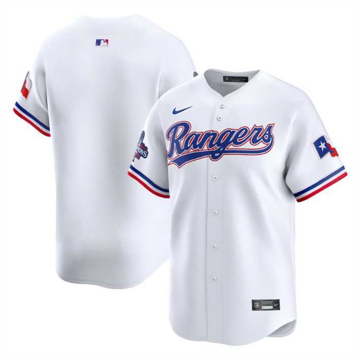 Men's Texas Rangers Blank White 2023 World Series Champions Stitched Baseball Jersey Dzhi